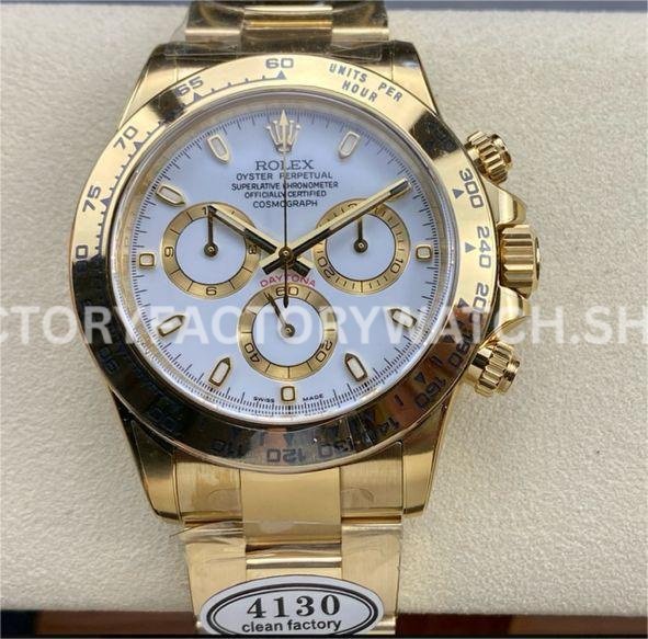 daytona 116508 white dial yellow gold replica
