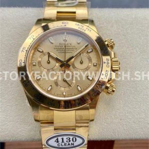 Clean Factory Rolex Daytona 116508-0003 40mm Full Yellow Gold Champagne Dial Replica