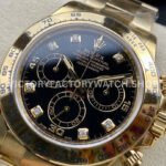 Clean Factory Rolex Daytona 116508-0008 40mm Full Yellow Gold Diamond Black Dial