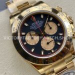 Clean Factory Rolex Daytona 116508-0009 40mm Full Yellow Gold Gold Eye Red Second Hand Black Dial