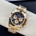 Clean Factory Rolex Daytona 116508-0009 40mm Full Yellow Gold Gold Eye Red Second Hand Black Dial