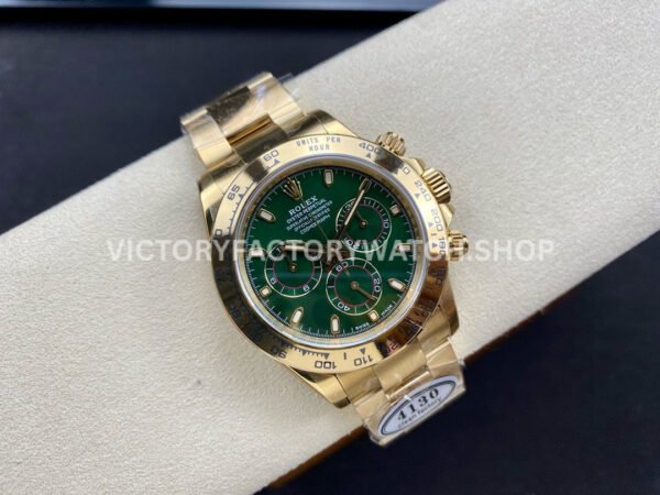 Clean Factory Rolex Daytona 116508-0013 40mm Full Yellow Gold Green Dial (4) Clean Factory Rolex Daytona 116508-0013 40mm Full Yellow Gold Green Dial