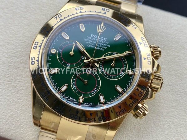 Clean Factory Rolex Daytona 116508-0013 40mm Full Yellow Gold Green Dial (8) Clean Factory Rolex Daytona 116508-0013 40mm Full Yellow Gold Green Dial
