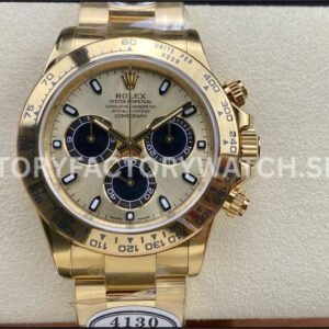 Clean Factory Rolex Daytona 116508-0014 40mm Full Yellow Gold Black Eye Gold Dial Super Clone
