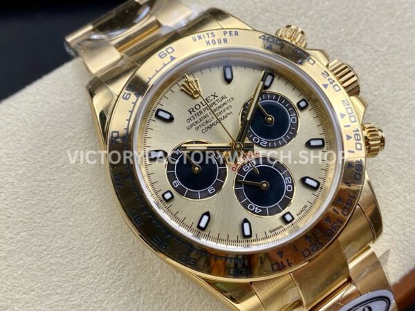 Clean Factory Rolex Daytona 116508-0014 40mm Full Yellow Gold Black Eye Gold Dial (8) Clean Factory Rolex Daytona 116508-0014 40mm Full Yellow Gold Black Eye Gold Dial