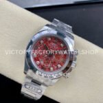 Clean Factory Rolex Daytona 116509G 40mm Full White Gold Diamond Red Dial
