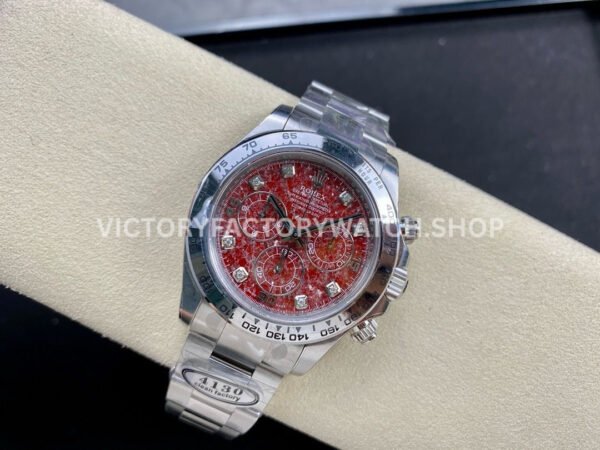 Clean Factory Rolex Daytona 116509G 40mm Full White Gold Diamond Red Dial