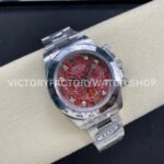 Clean Factory Rolex Daytona 116509G 40mm Full White Gold Diamond Red Dial