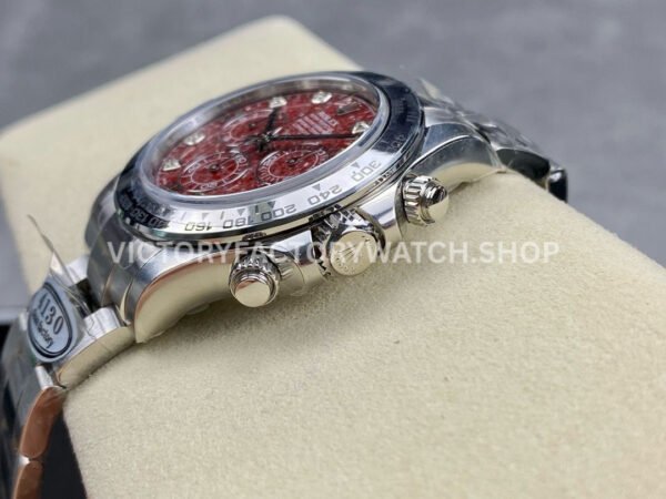 Clean Factory Rolex Daytona 116509G 40mm Full White Gold Diamond Red Dial