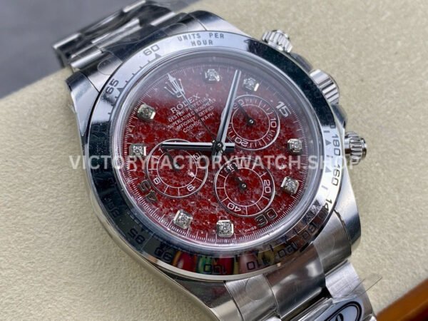 Clean Factory Rolex Daytona 116509G 40mm Full White Gold Diamond Red Dial