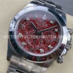 Clean Factory Rolex Daytona 116509G 40mm Full White Gold Diamond Red Dial