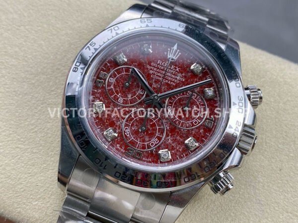 Clean Factory Rolex Daytona 116509G 40mm Full White Gold Diamond Red Dial