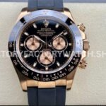 Clean Factory Rolex Daytona 116515LN-0012 40mm Rose Gold Oysterflex Black Dial Super Clone