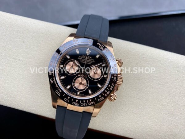 Clean Factory Rolex Daytona 116515LN-0012 40mm Rose Gold Oysterflex Black Dial