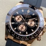 Clean Factory Rolex Daytona 116515LN-0012 40mm Rose Gold Oysterflex Black Dial