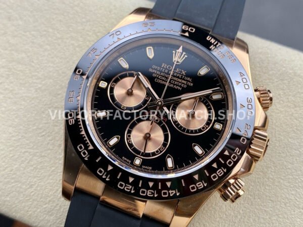 Clean Factory Rolex Daytona 116515LN-0012 40mm Rose Gold Oysterflex Black Dial
