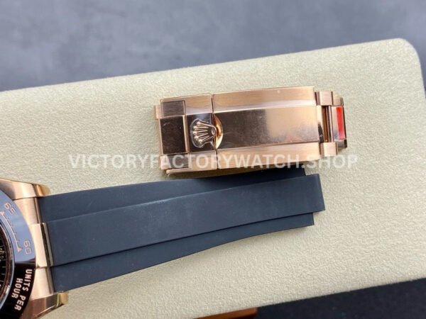 Clean Factory Rolex Daytona 116515LN-0012 40mm Rose Gold Oysterflex Black Dial