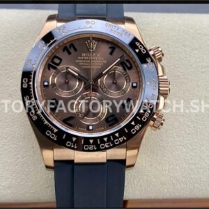 Clean Factory Rolex Daytona 116515LN-0015 40mm Rose Gold Oysterflex Arabic Number Brown Dial Super Clone