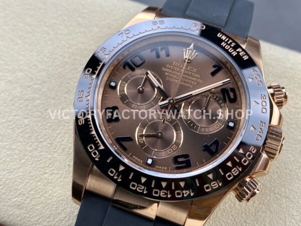 Clean Factory Rolex Daytona 116515LN-0015 40mm Rose Gold Oysterflex Arabic Number Brown Dial