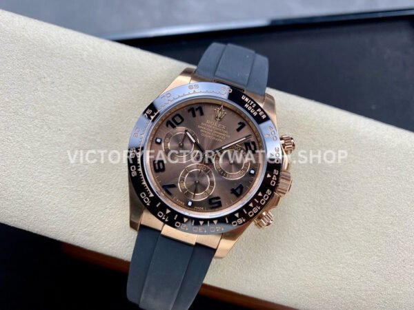 Clean Factory Rolex Daytona 116515LN-0015 40mm Rose Gold Oysterflex Arabic Number Brown Dial