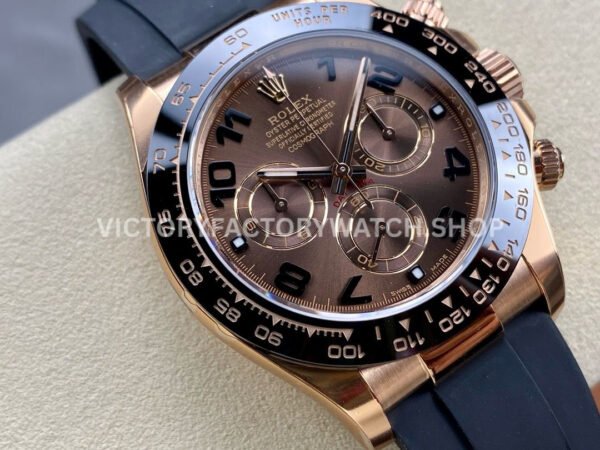 Clean Factory Rolex Daytona 116515LN-0015 40mm Rose Gold Oysterflex Arabic Number Brown Dial
