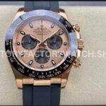 Clean Factory Rolex Daytona 116515LN-0018 40mm Rose Gold Oysterflex Pink Dial Super Clone