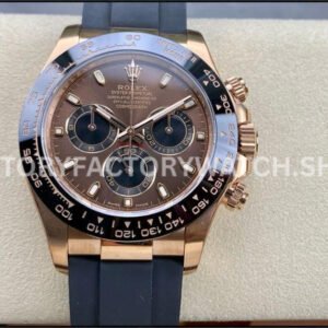Clean Factory Rolex Daytona 116515LN-0041 40mm Rose Gold Oysterflex Brown Dial Super Clone