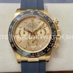 Clean Factory Rolex Daytona 116518LN-0042 40mm Yellow Gold Oysterflex Champagne Dial Super Clone