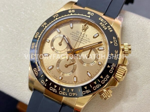 Clean Factory Rolex Daytona 116518LN-0042 40mm Yellow Gold Oysterflex Champagne Dial