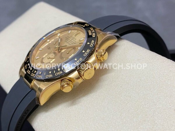 Clean Factory Rolex Daytona 116518LN-0042 40mm Yellow Gold Oysterflex Champagne Dial