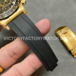 Clean Factory Rolex Daytona 116518LN-0046 40mm Yellow Gold Oysterflex Diamond Mop Black Dial