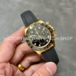 Clean Factory Rolex Daytona 116518LN-0046 40mm Yellow Gold Oysterflex Diamond Mop Black Dial