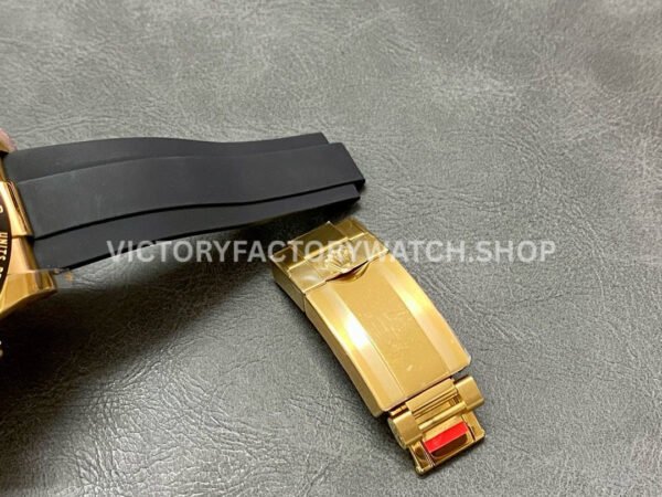 Clean Factory Rolex Daytona 116518LN-0046 40mm Yellow Gold Oysterflex Diamond Mop Black Dial