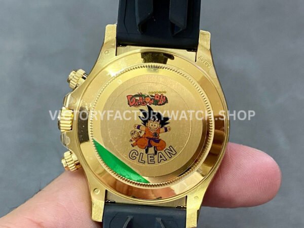 Clean Factory Rolex Daytona 116518LN-0048 40mm Yellow Gold Oysterflex Black Eye Gold Dial
