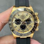 Clean Factory Rolex Daytona 116518LN-0048 40mm Yellow Gold Oysterflex Black Eye Gold Dial Super Clone