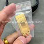 Clean Factory Rolex Daytona 116518LN-0048 40mm Yellow Gold Oysterflex Black Eye Gold Dial