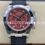 Clean Factory Rolex Daytona 116519 40mm White Gold Diamond Red Dial (1) Clean Factory Rolex Daytona 116519 40mm Super clone