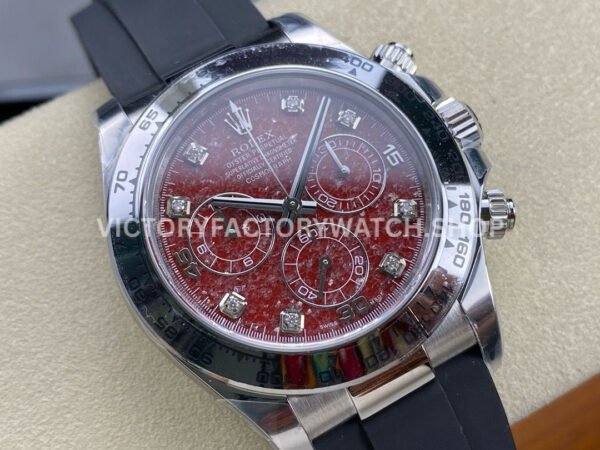 Clean Factory Rolex Daytona 116519 40mm White Gold Diamond Red Dial (2) Clean Factory Rolex Daytona 116519 40mm White Gold Diamond Red Dial