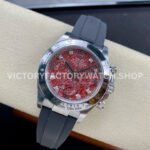 Clean Factory Rolex Daytona 116519 40mm White Gold Diamond Red Dial (4) Clean Factory Rolex Daytona 116519 40mm White Gold Diamond Red Dial