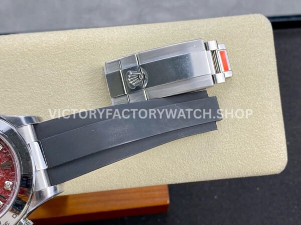 Clean Factory Rolex Daytona 116519 40mm White Gold Diamond Red Dial (9) Clean Factory Rolex Daytona 116519 40mm White Gold Diamond Red Dial