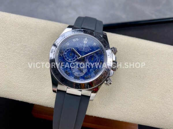 Clean Factory Rolex Daytona 116519 40mm White Gold Oysterflex Arab Number Blue Dial