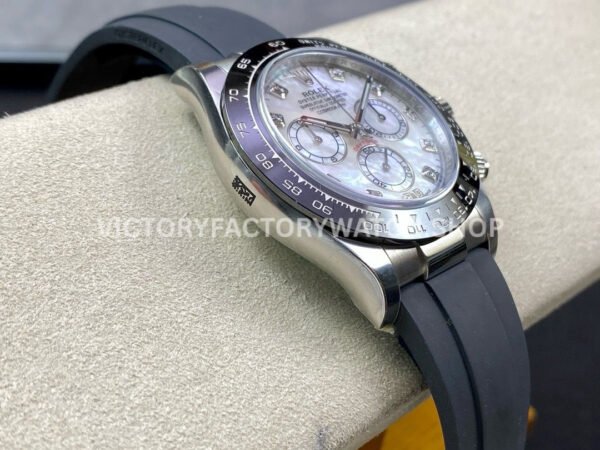 Clean Factory Rolex Daytona 116519LN-0026 40mm White Gold Oysterflex Diamond Mop Mother Of Pearl Dial