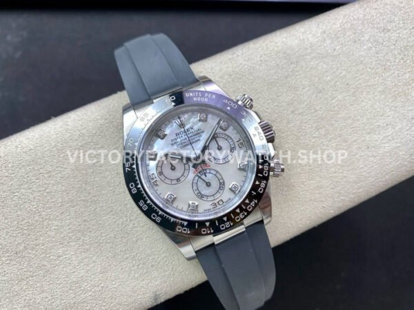 Clean Factory Rolex Daytona 116519LN-0026 40mm White Gold Oysterflex Diamond Mop Mother Of Pearl Dial