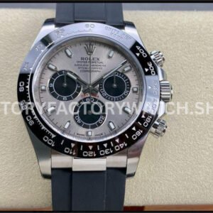 Clean Factory Rolex Daytona 116519LN-0027 40mm White Gold Oysterflex Grey Dial Super Clone