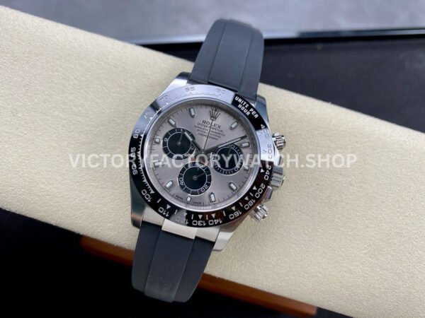Clean Factory Rolex Daytona 116519LN-0027 40mm White Gold Oysterflex Grey Dial (8) Clean Factory Rolex Daytona 116519LN-0027 40mm White Gold Oysterflex Grey Dial