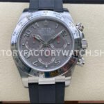 Clean Factory Rolex Daytona 116519LN 40mm White Gold Oysterflex Arab Number Racing Grey Dial Super Clone