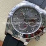 Clean Factory Rolex Daytona 116519LN 40mm White Gold Oysterflex Arab Number Racing Grey Dial
