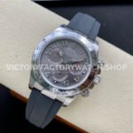 Clean Factory Rolex Daytona 116519LN 40mm White Gold Oysterflex Arab Number Racing Grey Dial