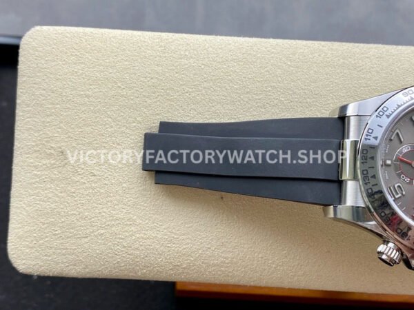 Clean Factory Rolex Daytona 116519LN 40mm White Gold Oysterflex Arab Number Racing Grey Dial