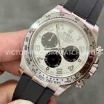 Clean Factory Rolex Daytona 116519LN 40mm White Gold Oysterflex Arabic Number Black Eye White Dial